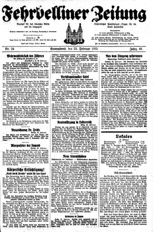 Fehrbelliner Zeitung vom 23.02.1935