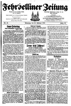 Fehrbelliner Zeitung vom 26.02.1935