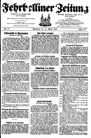 Fehrbelliner Zeitung on Mar 12, 1935