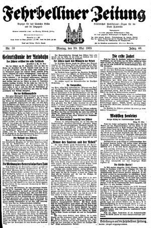 Fehrbelliner Zeitung vom 20.05.1935