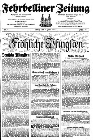 Fehrbelliner Zeitung on Jun 7, 1935