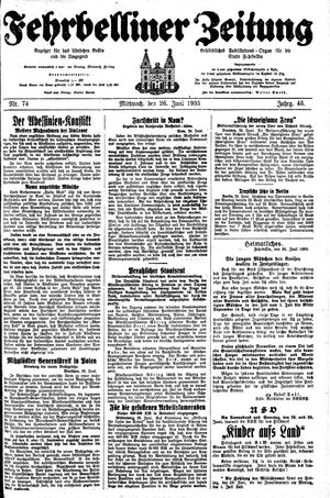 Fehrbelliner Zeitung vom 26.06.1935