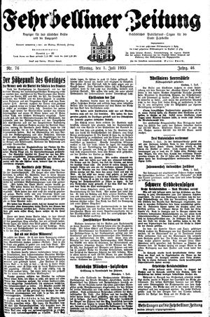 Fehrbelliner Zeitung vom 01.07.1935