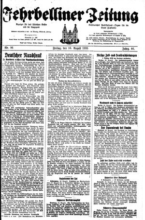 Fehrbelliner Zeitung vom 16.08.1935
