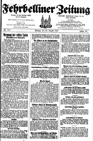 Fehrbelliner Zeitung vom 26.08.1935