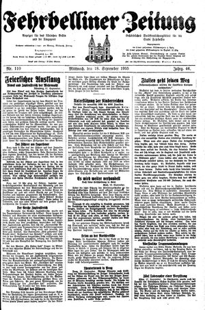 Fehrbelliner Zeitung vom 18.09.1935