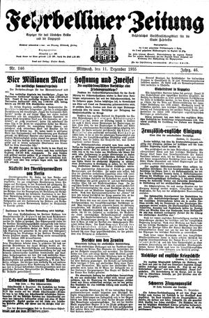 Fehrbelliner Zeitung vom 11.12.1935