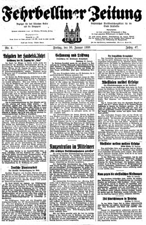 Fehrbelliner Zeitung vom 10.01.1936