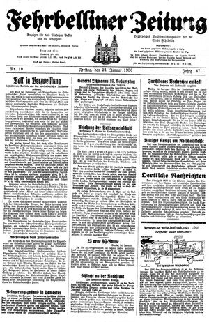 Fehrbelliner Zeitung vom 24.01.1936