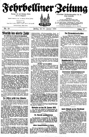 Fehrbelliner Zeitung vom 31.01.1936