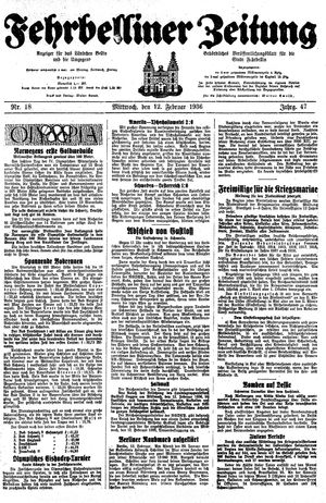 Fehrbelliner Zeitung vom 12.02.1936