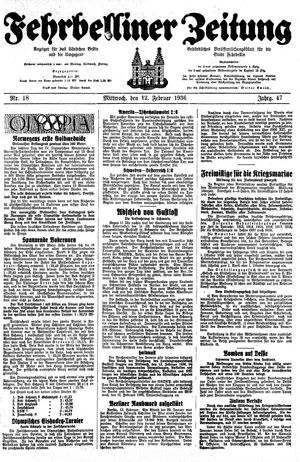 Fehrbelliner Zeitung vom 12.02.1936