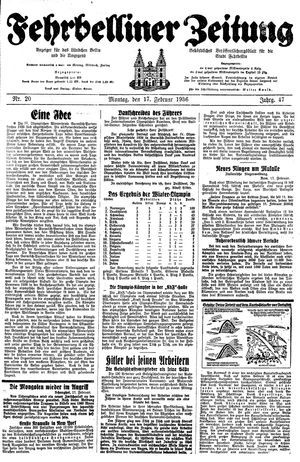 Fehrbelliner Zeitung vom 17.02.1936