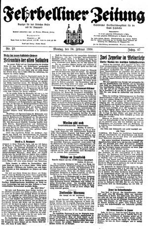 Fehrbelliner Zeitung vom 24.02.1936
