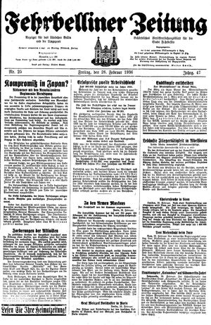 Fehrbelliner Zeitung vom 28.02.1936