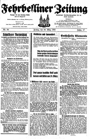 Fehrbelliner Zeitung vom 20.03.1936