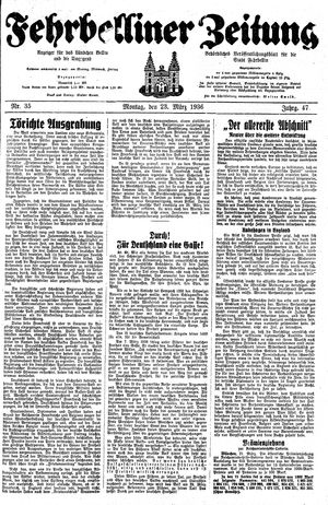 Fehrbelliner Zeitung vom 23.03.1936