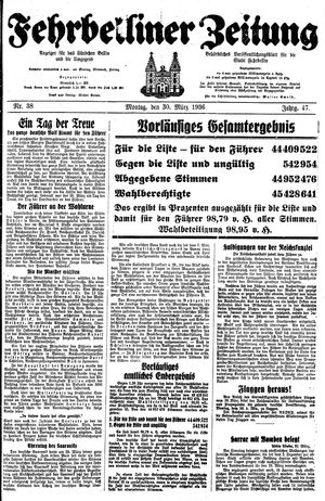 Fehrbelliner Zeitung vom 30.03.1936