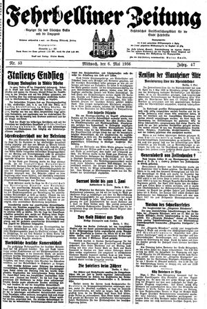 Fehrbelliner Zeitung vom 06.05.1936