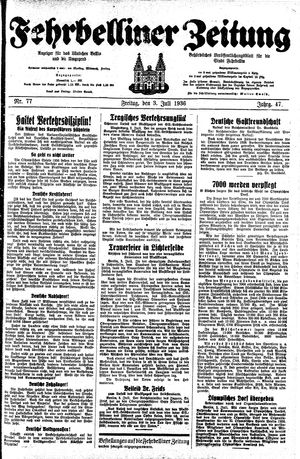Fehrbelliner Zeitung vom 03.07.1936