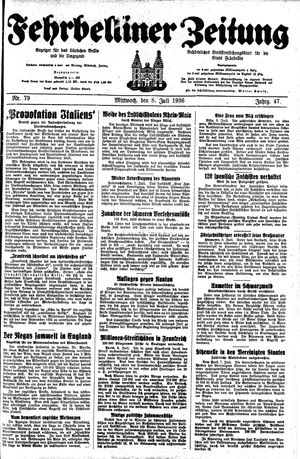 Fehrbelliner Zeitung vom 08.07.1936