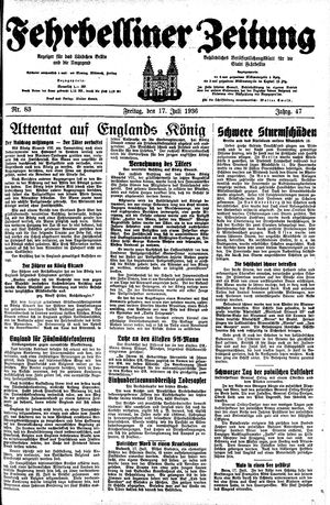 Fehrbelliner Zeitung vom 17.07.1936