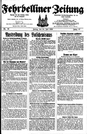 Fehrbelliner Zeitung vom 24.07.1936