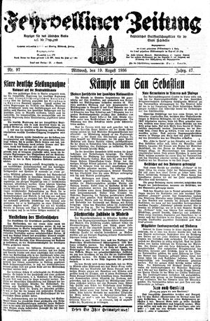 Fehrbelliner Zeitung vom 19.08.1936