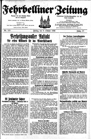Fehrbelliner Zeitung vom 09.10.1936