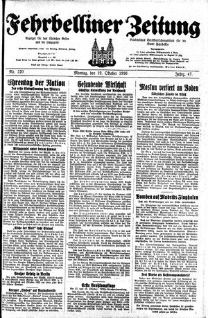 Fehrbelliner Zeitung vom 12.10.1936