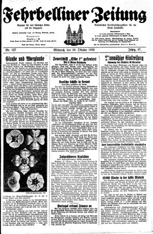 Fehrbelliner Zeitung vom 28.10.1936
