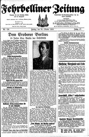 Fehrbelliner Zeitung vom 30.10.1936