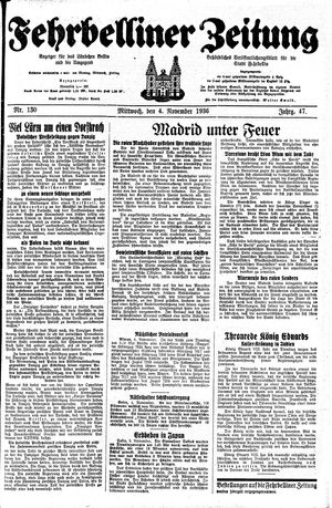 Fehrbelliner Zeitung vom 04.11.1936