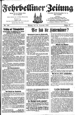 Fehrbelliner Zeitung vom 14.12.1936