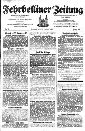 Fehrbelliner Zeitung vom 20.01.1937
