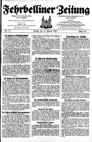 Fehrbelliner Zeitung vom 12.02.1937