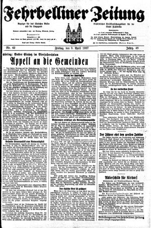Fehrbelliner Zeitung on Apr 9, 1937