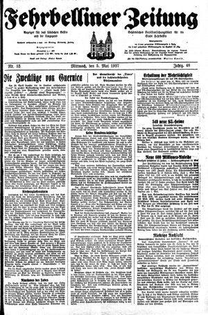 Fehrbelliner Zeitung vom 05.05.1937