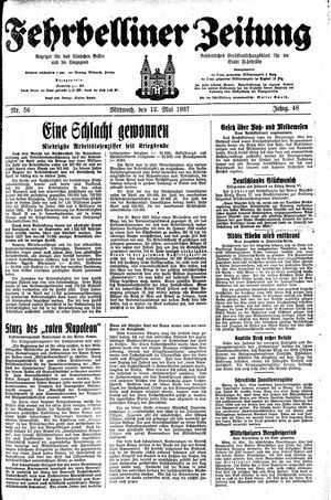 Fehrbelliner Zeitung vom 12.05.1937