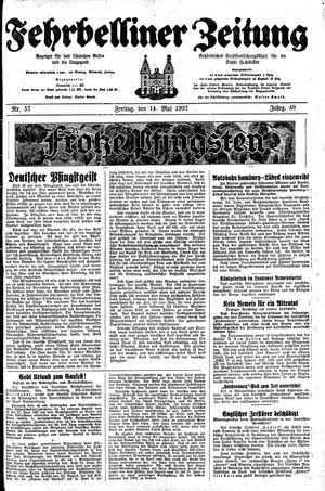 Fehrbelliner Zeitung vom 14.05.1937