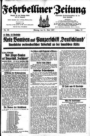 Fehrbelliner Zeitung on May 31, 1937