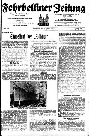 Fehrbelliner Zeitung vom 09.06.1937