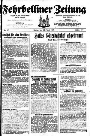 Fehrbelliner Zeitung vom 11.06.1937