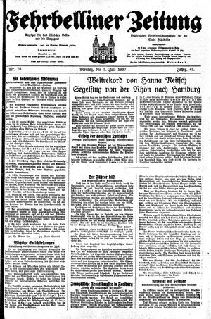 Fehrbelliner Zeitung vom 05.07.1937