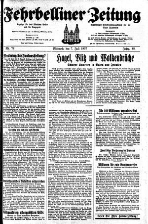 Fehrbelliner Zeitung vom 07.07.1937