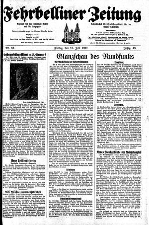 Fehrbelliner Zeitung vom 16.07.1937