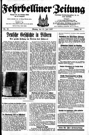 Fehrbelliner Zeitung vom 19.07.1937