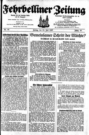 Fehrbelliner Zeitung vom 23.07.1937