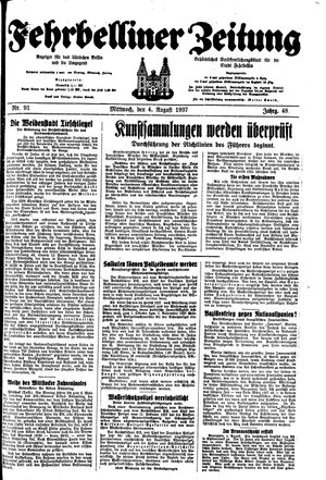 Fehrbelliner Zeitung vom 04.08.1937