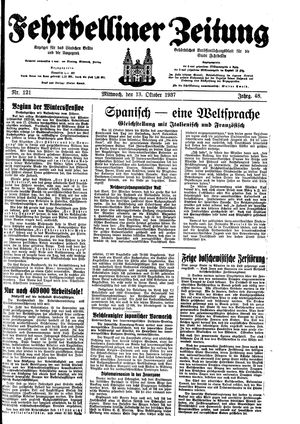 Fehrbelliner Zeitung vom 13.10.1937